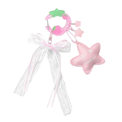 Mocoocouture Strawberry Star Designs Acryl Keychain Leichte Praktische Tasche Charm Mit Geflochten von Mocoocouture