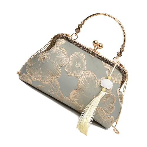 Mocoocouture Stylische Cheongsam Ketten Umhängetasche Mit Metallketten Crossbody Geldbörse Einzigartige Handtasche Für Vielseitige Anlässe Mode Ethnische Handtasche von Mocoocouture