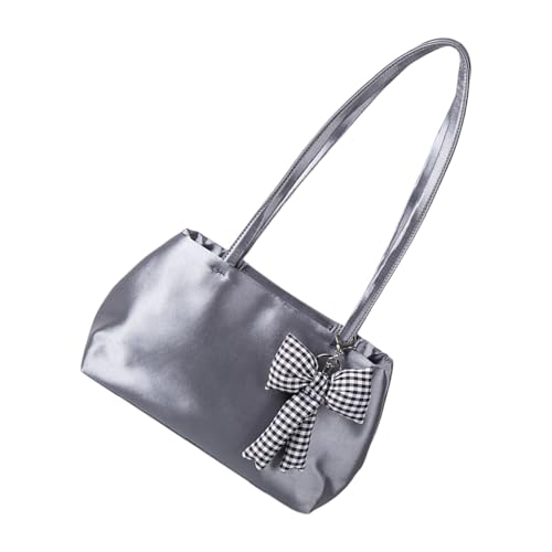 Mocoocouture Stylish Seide Feel Feel Nylon Umhängetasche Koreanische Einfache Feste Farbe Achsel Unterarm Elegante Studenten Handtasche Für Frauen Mädchen Nylon Schulter von Mocoocouture