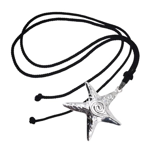 Mocoocouture Trendy Legierung Seestarfish Kragen Halskette Vielseitiger Accessoire Neckschmuck Perfekt Für Abendessen Abendessen Und Ferien Retro Star Halskette von Mocoocouture