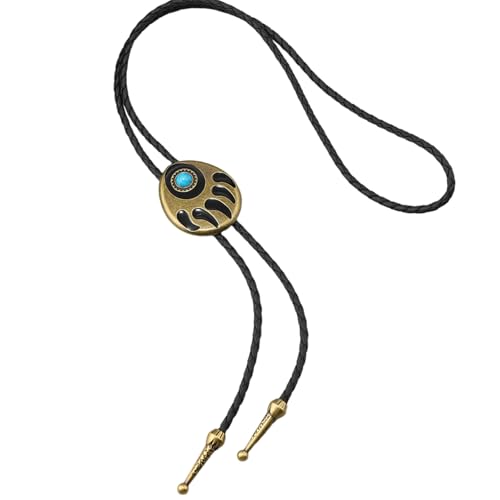 Mocoocouture Verstellbare Rodeos Halskette Bären Klauenstein Schmuck PU Leder Kabel Bolotie Unisex Schmuckzubehör Für Tägliche Verschleiß Western Anhänger Halskette von Mocoocouture