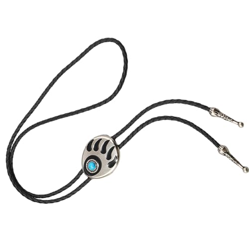 Mocoocouture Verstellbare Rodeos Halskette Bären Klauenstein Schmuck PU Leder Kabel Bolotie Unisex Schmuckzubehör Für Tägliche Verschleiß Western Anhänger Halskette von Mocoocouture