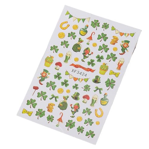 Patrick's Day Nails Art Sticker Grüne Shamrock Abziehbilder Kleber Aufkleber Dekoration Patrick's Day Nail Decals Shamrock Nails Aufkleber Nagelaufkleber Für Frau von Mocoocouture