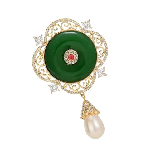 Robuste Legierungs Bridal Brosche Mit Tröpfchenperlen Komplizierte Filigree Handwerkskunst Für Feierlichkeiten Vintage Perlen Brosche von Mocoocouture