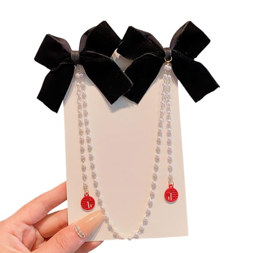 Schöne Doppelbögen Haare Clip Haarstyling Barrettes Haarzubehör Für Kleinkind Mit Perlen Quasten Für Musikfestival von Mocoocouture