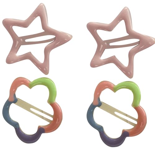 Schöne Mädchen Stern Haare Ästhetische Seitenclip Sidepin Kinder Kopfschmuck Haarnadel Girl Haar Barrettes 4pcs von Mocoocouture