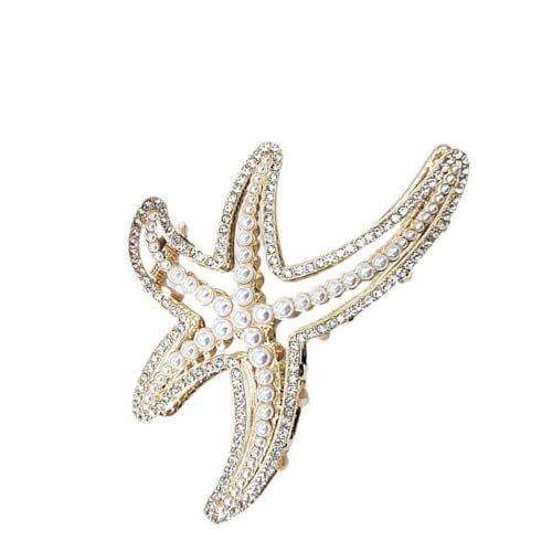 Sparkling Strassstones Star Fish Hair Claw Clip Elegante Designs Haarklemme Für Frauen Mode Kopfbedeckungen Haarzubehör von Mocoocouture