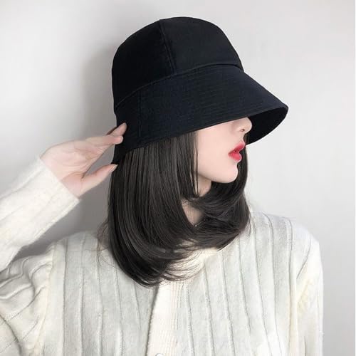 Stilvolle Frauen All Day Perücken Kappen Hitzefreundliche Fasern Straight Hair Extensions Vielseitiges Outfit Begleiter Mode Haarteife Haarhut von Mocoocouture