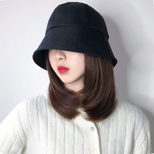 Stilvolle Frauen All Day Perücken Kappen Hitzefreundliche Fasern Straight Hair Extensions Vielseitiges Outfit Begleiter Mode Haarteife Haarhut von Mocoocouture