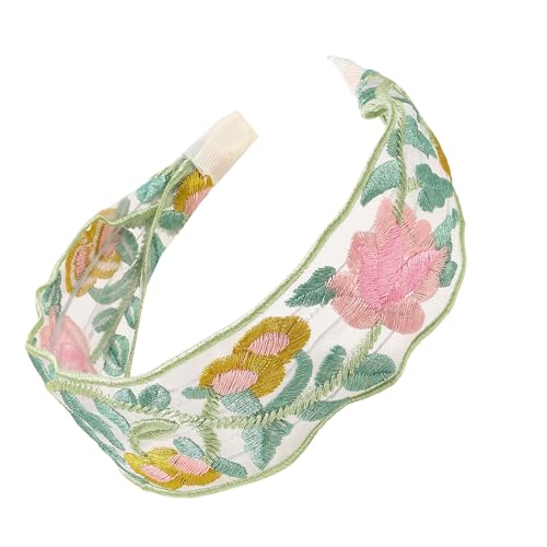 Stylish Stickband Stirnband Mit Stickereiblüten Dekors Ethnnische Haarhoop Für Alltägliche Kleidung Festivals Und Hochzeiten von Mocoocouture