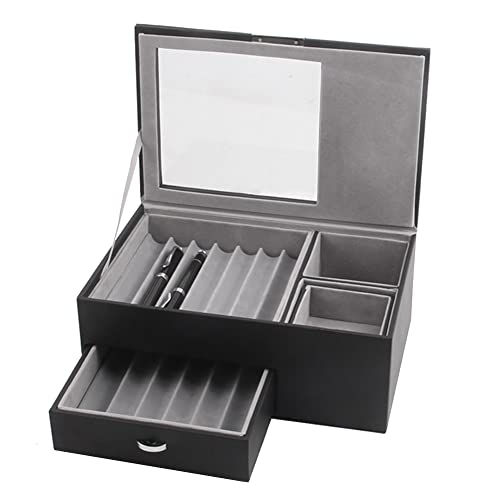 Mocturnity 1 STÜCKE Luxuriöses 2-Lagiges PU-Federmäppchen Transparentes Schreibwarenetui Pen-Collection B von Mocturnity