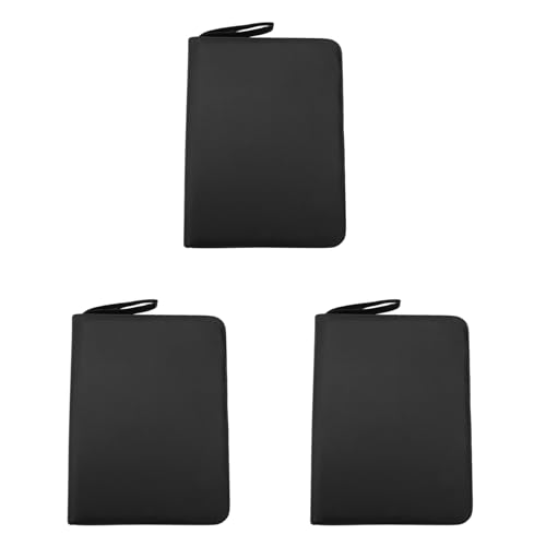 Mocturnity 3 StüCk Schwarz FüLl Halter Farbe PU Leder Aufbewahrungs Koffer Halter für 48 Stifte von Mocturnity