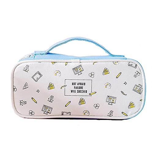 Mocturnity FedermäPpchen Bleistiftbeutel Stiftebeutel Box Markerhalter BüRo Schulbedarf Schreibwaren Organisator für MäDchen Kinder, Blau von Mocturnity