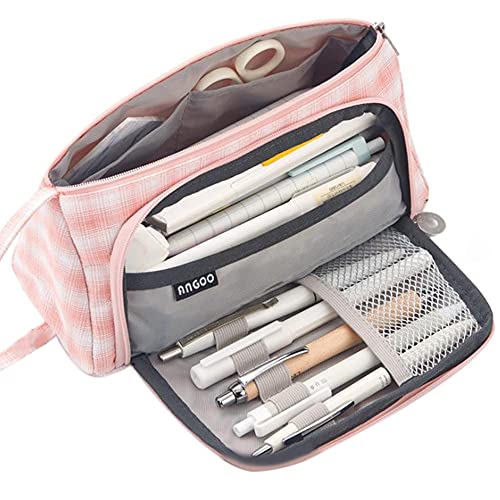 Mocturnity GroßE KapazitäT Farbige Leinwand Aufbewahrung Tasche Marker Bleistift Stift FedermäPpchen Schreibwaren Tasche für die Mittelschule BüRo College von Mocturnity