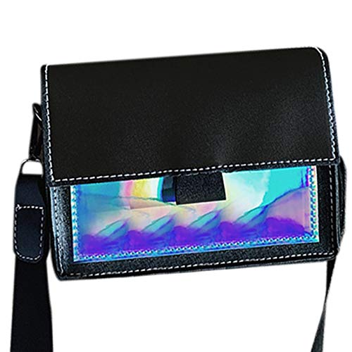 Mocturnity Reflektierende Damen UmhäNgetasche Mode PU Leder Kleine Quadratische Tasche LäSsige UmhäNgetasche Mini Handytasche Blau von Mocturnity