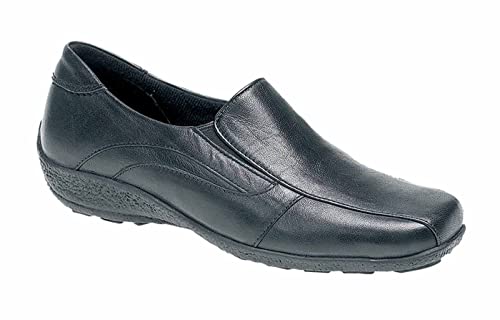 Mod Comfys Lederschuhe mit zwei Zwickeln, quadratischer Zehenbereich, Keilabsatz, Schwarz, Schwarz , 41 EU von Mod Comfys