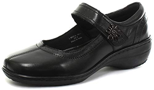 Mod Comfys Damen Lederschuhe mit Klettverschlussriemen (39 EU) (Schwarz) von Mod Comfys