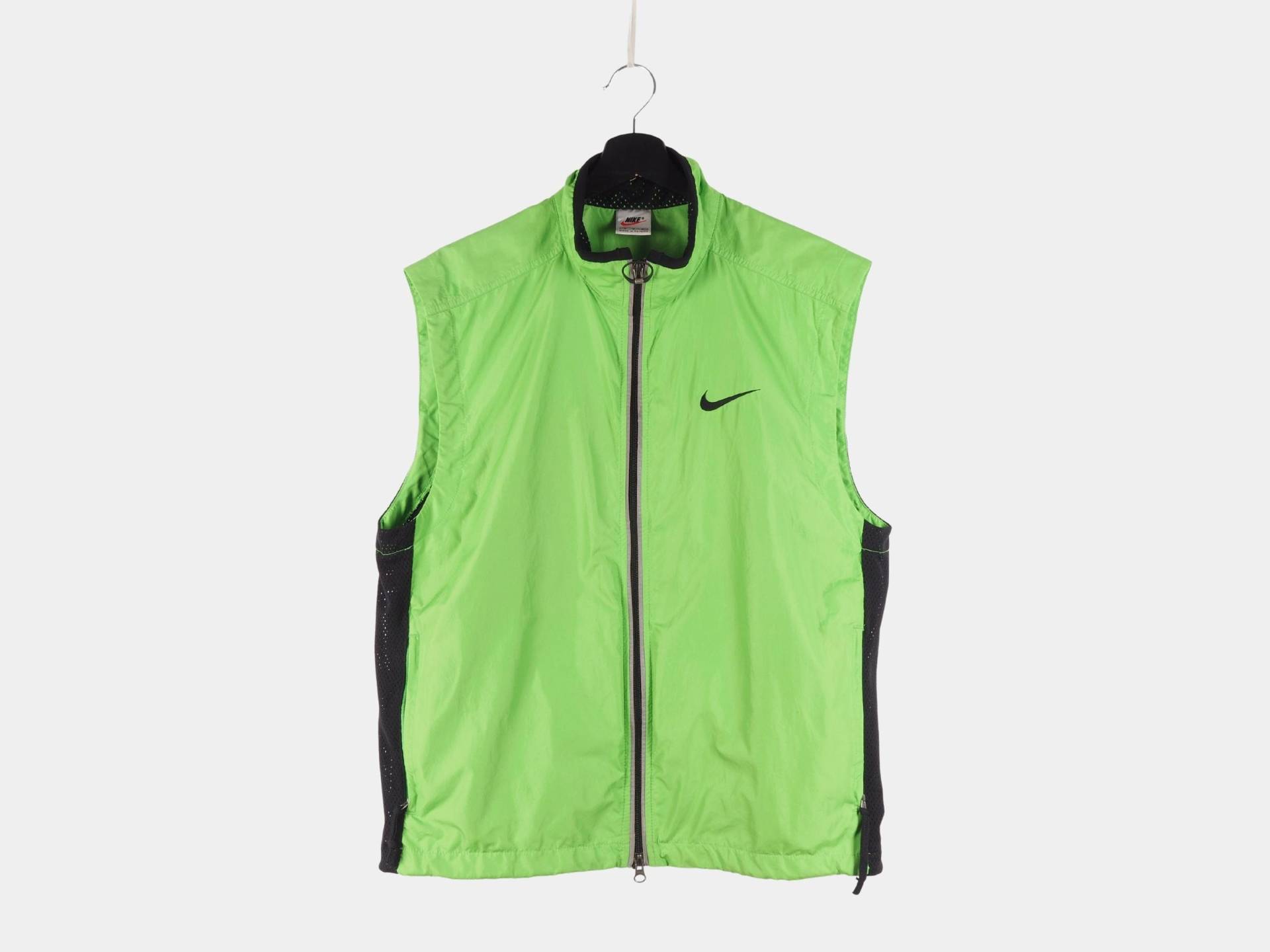 Nike Vintage Herren Laufen Neon Grün Reflektierende Weste Gilet M Medium 90Er Selten von ModDept