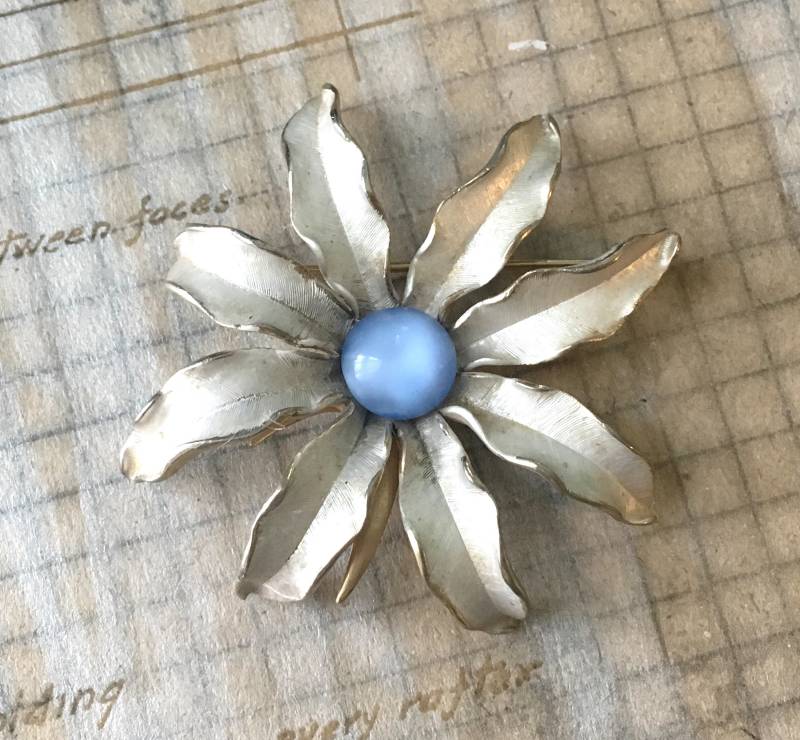 Vintage Brosche Kramer | Blaue Moonglow Silvertone Hollywood Glam Pin von ModPops