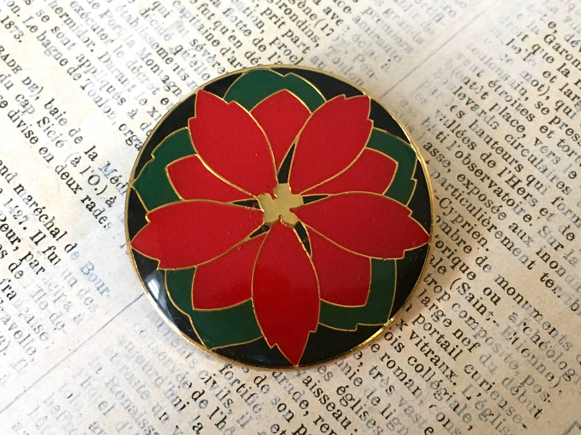 Weihnachtsstern-Pin | Weinlese Hallmark Weihnachtsschmuck Emaille-Retro-Weihnachten von ModPops