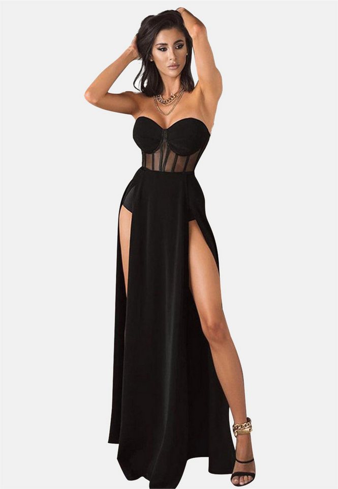 Moda Minx Jerseykleid Aimee Slit Dress mit wunderschönem Korsett von Moda Minx