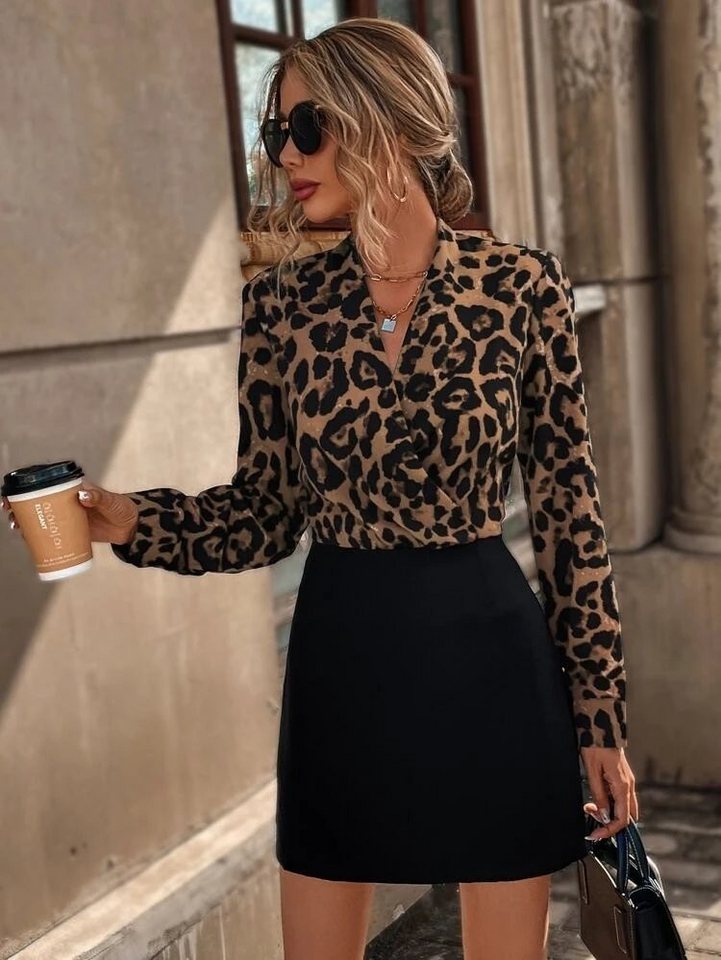 Moda Yakamoz Midikleid JANE'S Damen Langarm Doppelreihiger Crepe Minikleid von Moda Yakamoz