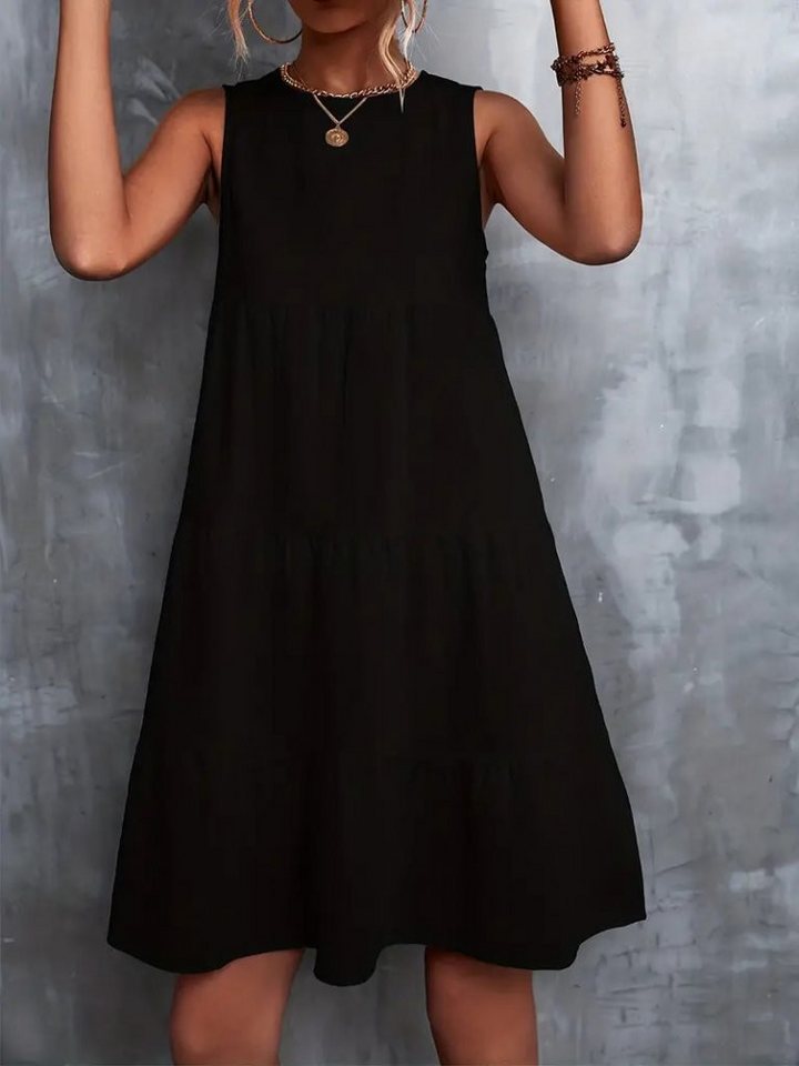 Moda Yakamoz Midikleid JANE'S Damen Null Ärmel Rundhals Aerobin Kleid von Moda Yakamoz