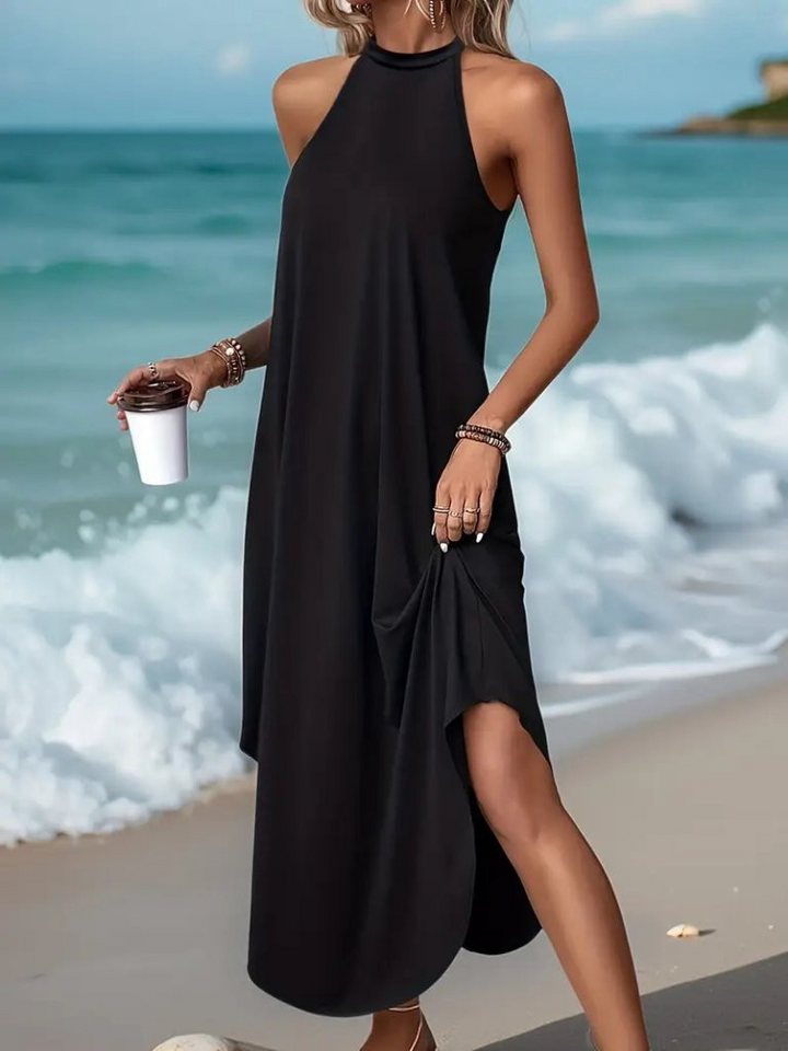 Moda Yakamoz Midikleid JANE'S Damen Rundkragen Raglanärmel Viskosekleid von Moda Yakamoz