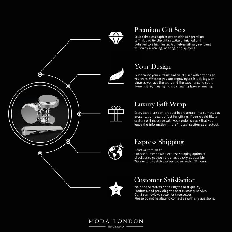 Manschettenknöpfe Und Krawattenklammer Mit Initialen Geschenk Für Männer Gravur von ModaLondon