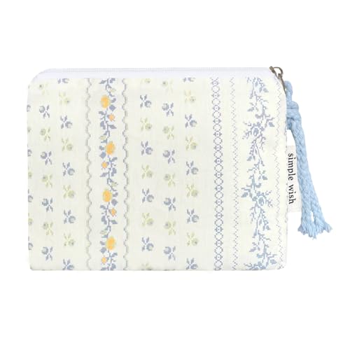 Modacarry Kleine Organizer-Tasche aus Baumwolle mit Blumenmuster und süßem Reißverschluss, für Damen und Mädchen, DITSTY FLOWER, Kokette von Modacarry