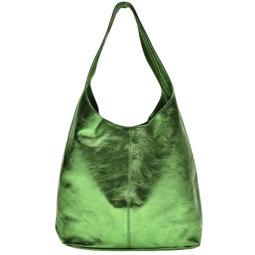 Modarno Damen Umhängetasche aus laminiertem Wildleder 34 x 17 x 59 cm, Smaragdgrün Metallic Modarno Damen Umhängetasche aus laminiertem Wildleder 34 x 17 x 59 cm, Smaragdgrün Metallic von Modarno