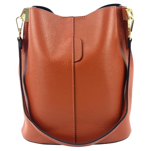 Modarno Giulia Handtasche aus echtem Leder Dollar 23 x 16 x 27 cm, Orange von Modarno