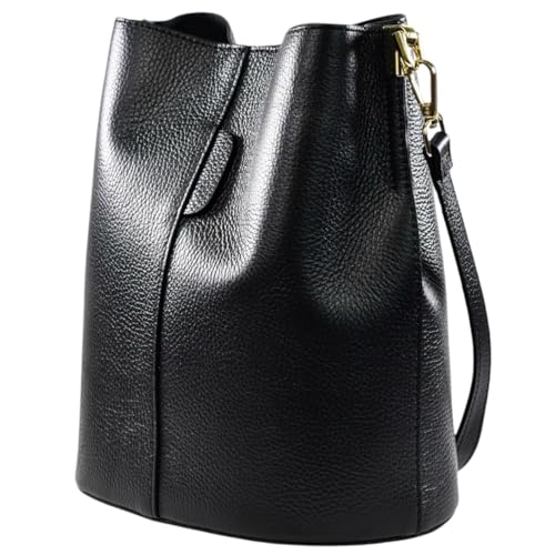 Modarno Giulia Handtasche aus echtem Leder Dollar 23 x 16 x 27 cm, Schwarz von Modarno