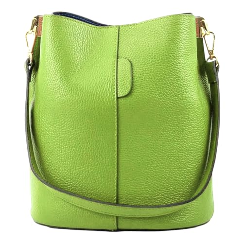 Modarno Giulia Handtasche aus echtem Leder Dollar 23 x 16 x 27 cm, Zyperngrün von Modarno