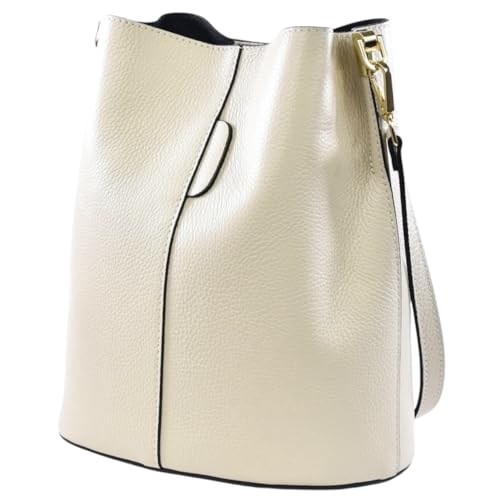 Modarno Giulia Handtasche aus echtem Leder Dollar 23 x 16 x 27 cm, beige von Modarno