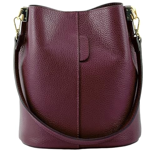 Modarno Giulia Handtasche aus echtem Leder Dollar 23 x 16 x 27 cm, bordeaux von Modarno
