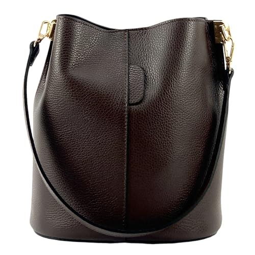Modarno Giulia Handtasche aus echtem Leder Dollar 23 x 16 x 27 cm, dunkelbraun von Modarno