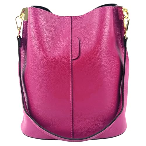 Modarno Giulia Handtasche aus echtem Leder Dollar 23 x 16 x 27 cm, fuchsia von Modarno