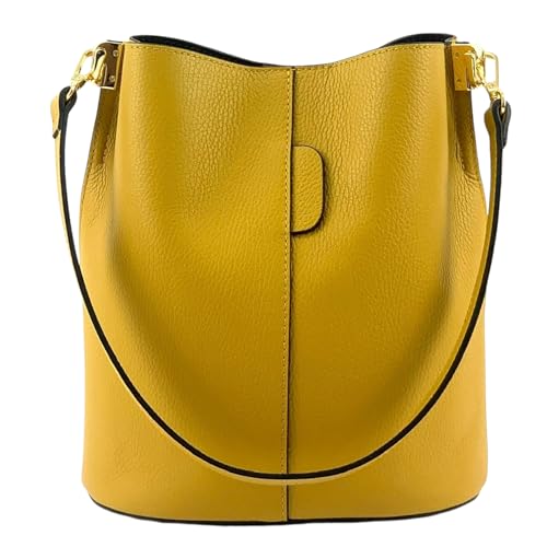 Modarno Giulia Handtasche aus echtem Leder Dollar 23 x 16 x 27 cm, gelb von Modarno