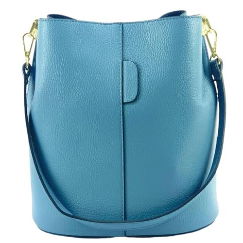 Modarno Giulia Handtasche aus echtem Leder Dollar 23 x 16 x 27 cm, himmelblau von Modarno