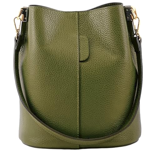 Modarno Giulia Handtasche aus echtem Leder Dollar 23 x 16 x 27 cm, olivgrün von Modarno