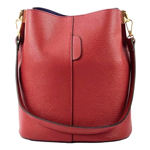Modarno Giulia Handtasche aus echtem Leder Dollar 23 x 16 x 27 cm, rot von Modarno