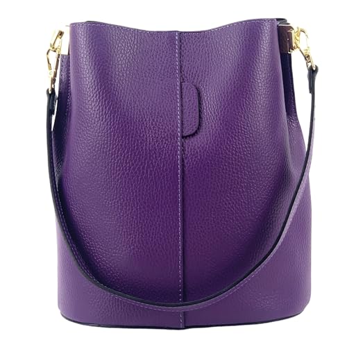 Modarno Giulia Handtasche aus echtem Leder Dollar 23 x 16 x 27 cm, violett von Modarno