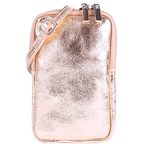 Modarno Kleine Umhängetasche für Mobiltelefone für Männer und Frauen aus echtem Leder 11 cm x 2 cm x 18 cm (Ora Rosa) von Modarno