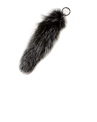 Modassori Taschen-Anhänger Echtfell Pelz Fuchsschwanz Natur grau schwarz von Modassori