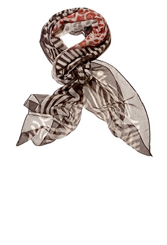 Modassori Damen-Mode Tuch Web-Schal weich 140cm x 140cm Artikelname Tigris Farbe Braun Beige RostbraunTierfell-Muster, Kollektion 2025 von Modassori