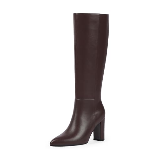 Modatope Kniehohe Damenreitstiefel – hohe lange wadenhohe GoGo Chunky Faux Krokodilstiefel – Blockabsatz spitz zulaufender Zehenbereich – Größe 39-45, A-Schokobraun, 40 EU Modatope Kniehohe Damenreitstiefel – hohe lange wadenhohe GoGo Chunky Faux Krokodilstiefel – Blockabsatz spitz zulaufender Zehenbereich – Größe 39-45, A-Schokobraun, 40 EU von Modatope