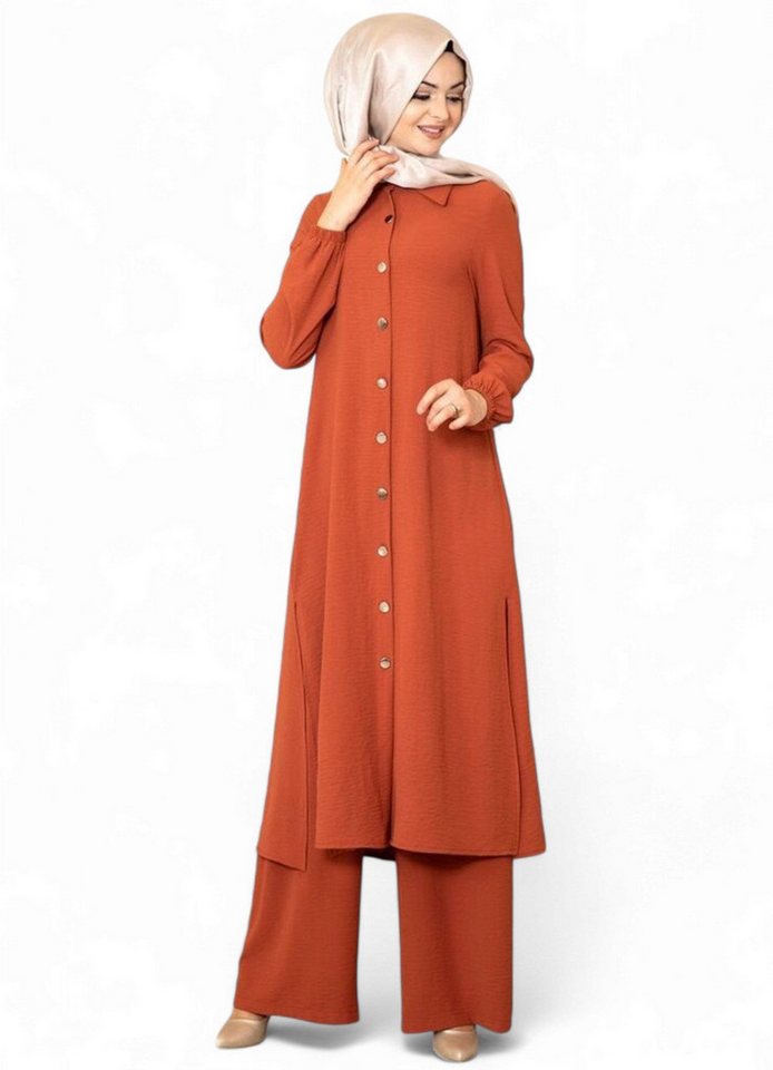 Modavitrini Longtunika Damen Anzug Lange Tunika mit Hose Hijab-Mode, Modest Fashion von Modavitrini