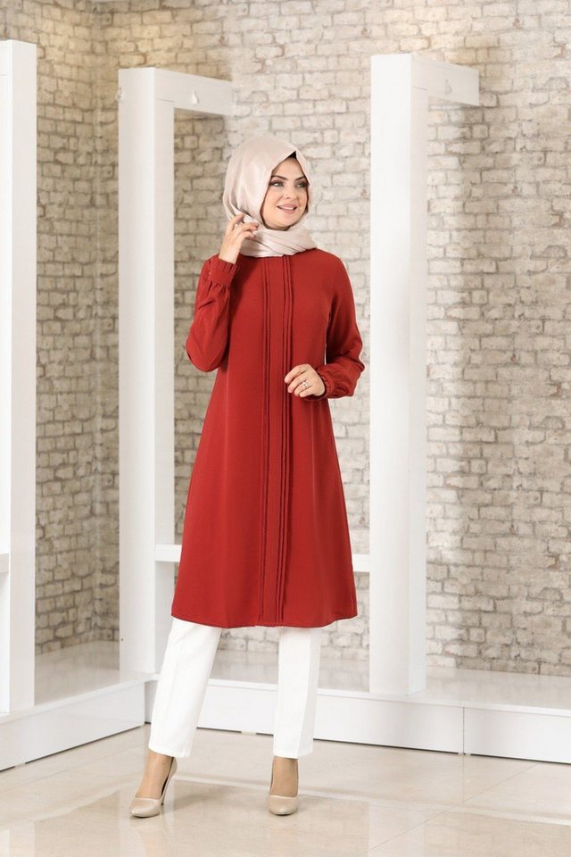 Modavitrini Longtunika Damen Tunika gerippte lange Hijab Tunika Modest (NERVÜRLÜ TUNIK) von Modavitrini