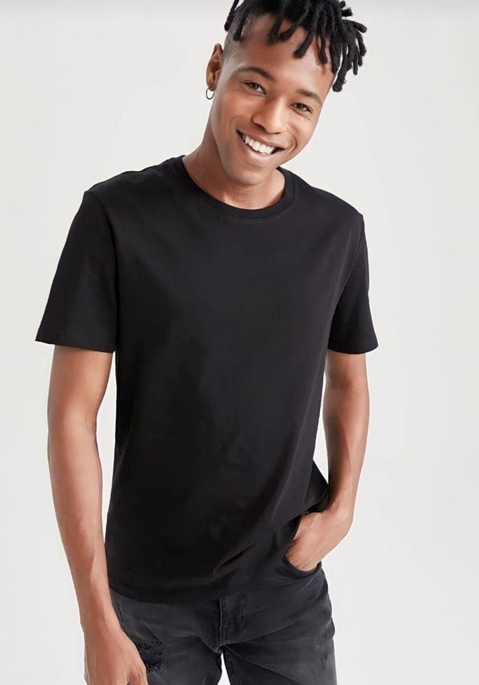 Modavitrini T-Shirt Herren Basic T-Shirt schwarz S M L XL XXL Kurzarm Shirt Baumwolle von Modavitrini